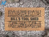 Custom Name Tool Shed Doormat - Gift For Him - Father's Day Gift - Gift For Husband - Man Cave Door Mat