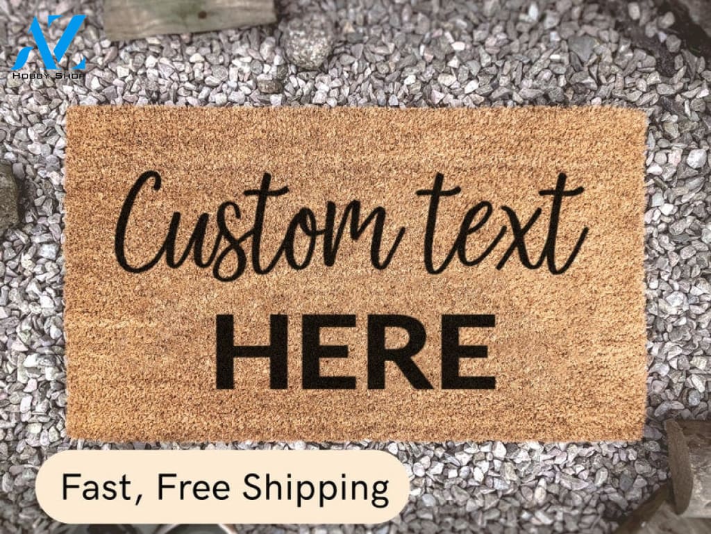 Custom Text Here - Personalized Doormat - Porch Decor - New Home Décor - Housewarming Gift - Choose Your Font - Choose