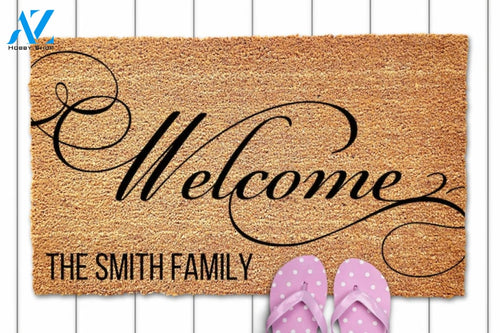 Custom Welcome Mat-Personalized Welcome Mat-Front Porch Mat-Welcome Mat with Name-Welcome Doormat