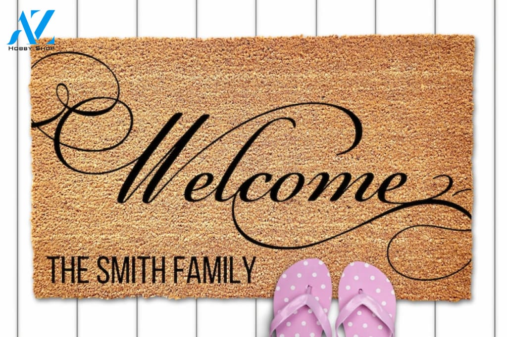 Custom Welcome Mat-Personalized Welcome Mat-Front Porch Mat-Welcome Mat with Name-Welcome Doormat