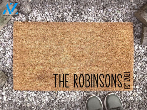 Customized Doormat With Family Name - Family Last Name Personalized Door Mat - Welcome Mat - Housewarming Gift - New