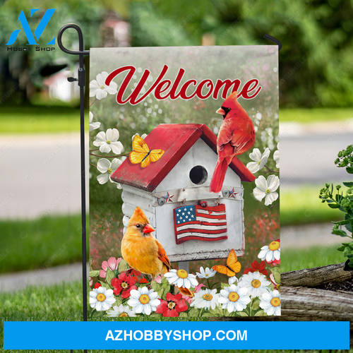 Cute birdhouse, Cardinal painting, Daisy garden, Jasmine flower, Welcome - Jesus Flag