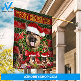 Cute German Shepherd, Christmas vibe, Home Decor, Merry Christmas - Jesus Flag