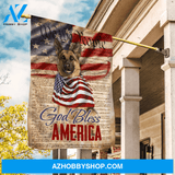 Cute German shepherd dog, Amazing US flag, God bless America - Jesus Flag
