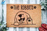 Cute Golden Retriever Personalized Doormat Dog Custom Doormat Welcome Mat Housewarming Gift Last Name Doormat