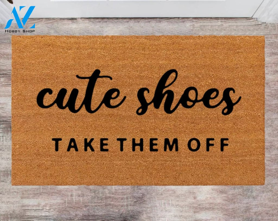 Cute Shoes Take Them Of Front Door Mats Last Name Rug Monogram Rug Closing Gift Funny Doormats Christmas Doormat