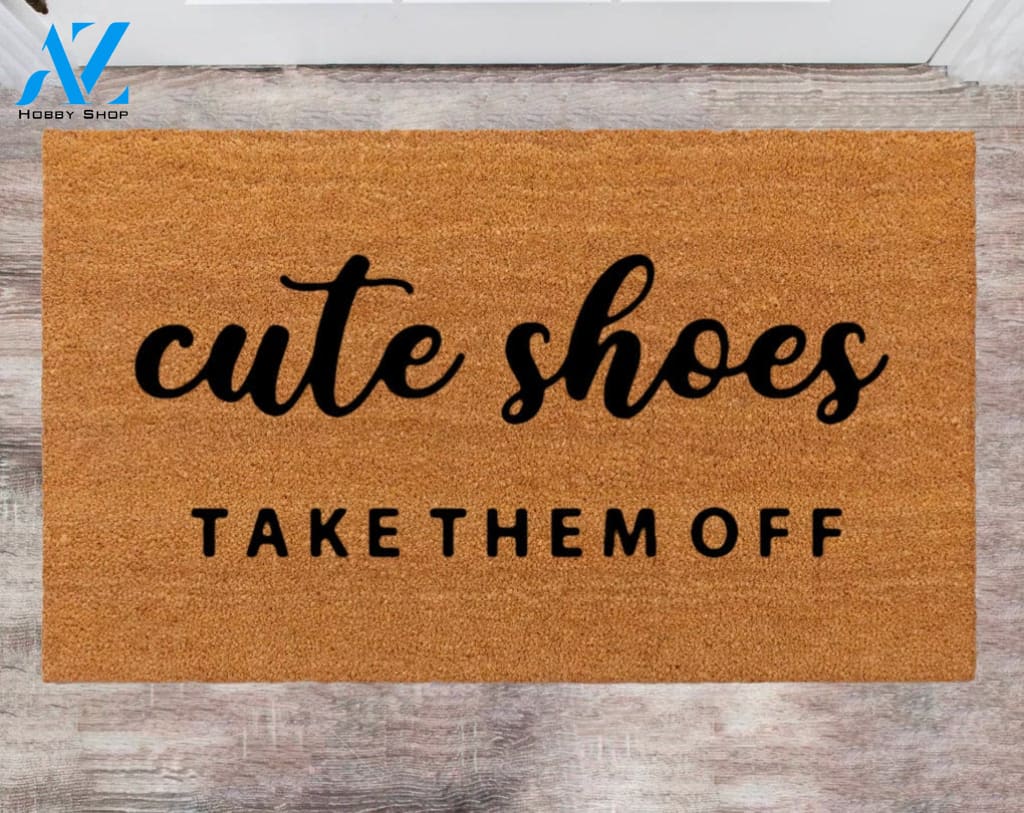 Cute Shoes Take Them Of Front Door Mats Last Name Rug Monogram Rug Closing Gift Funny Doormats Christmas Doormat