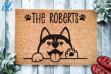 Cute Siberian Husky Personalized Doormat Malamute Dog Custom Doormat Welcome Mat Housewarming Last Name Doormat
