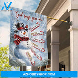 Cute snowman, Candy cane drawing, Snow forest, Red cardinal, God says you are - Jesus Flag
