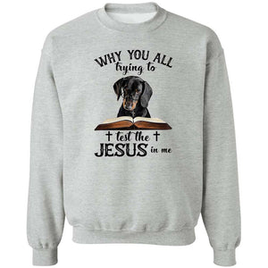 Dachshund - Why you all trying to test the Jesus in me Apparel