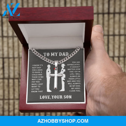 Dad - Big Support - Cross Cuban Link Chain