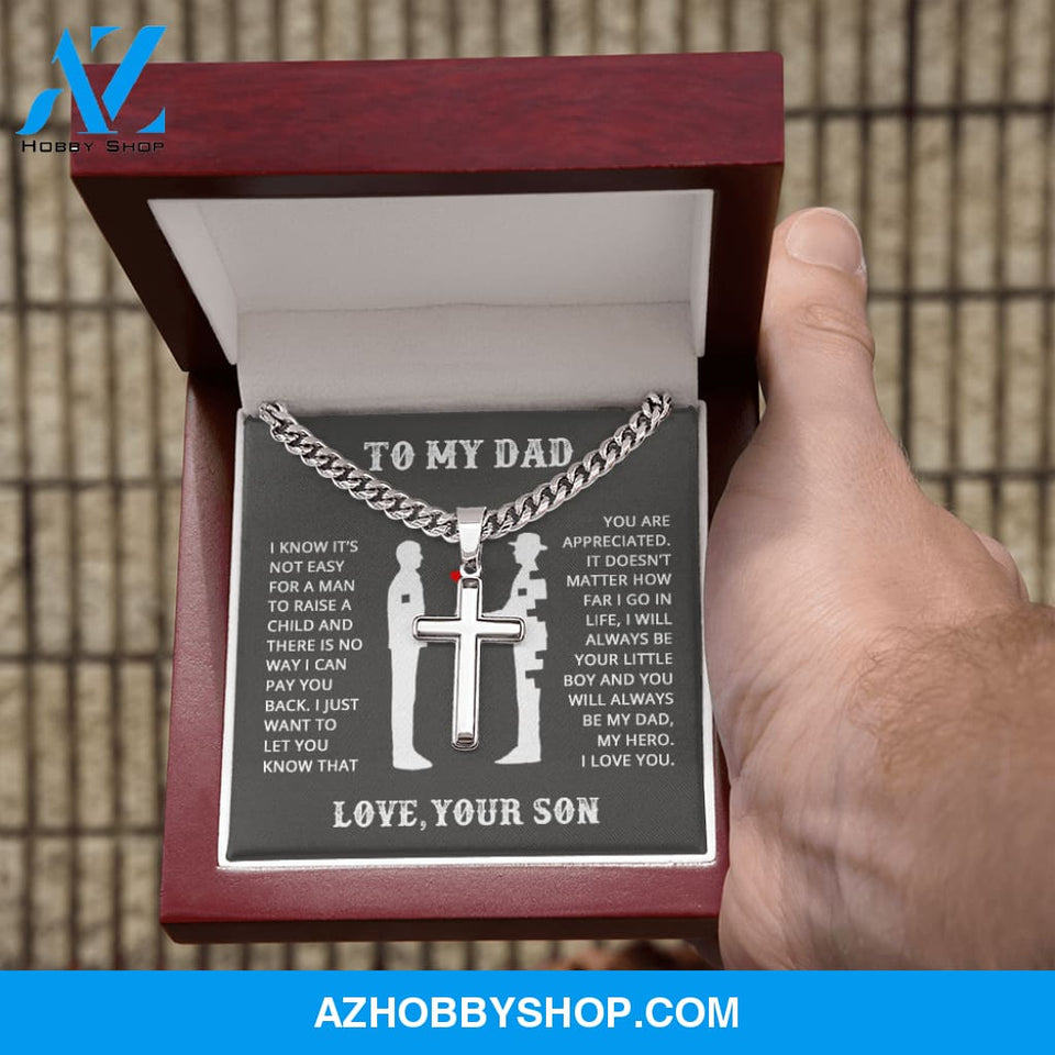 Dad - Big Support - Cross Cuban Link Chain