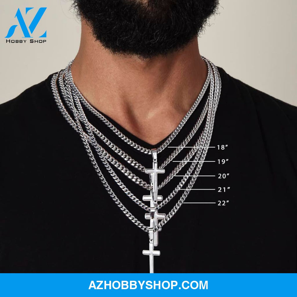 Dad - Big Support - Cross Cuban Link Chain