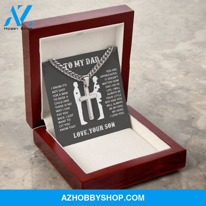 Dad - Big Support - Cross Cuban Link Chain