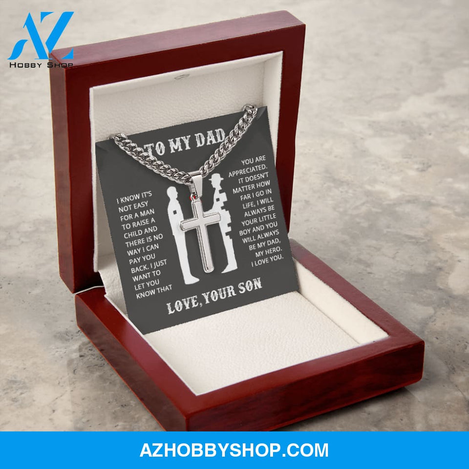 Dad - Big Support - Cross Cuban Link Chain