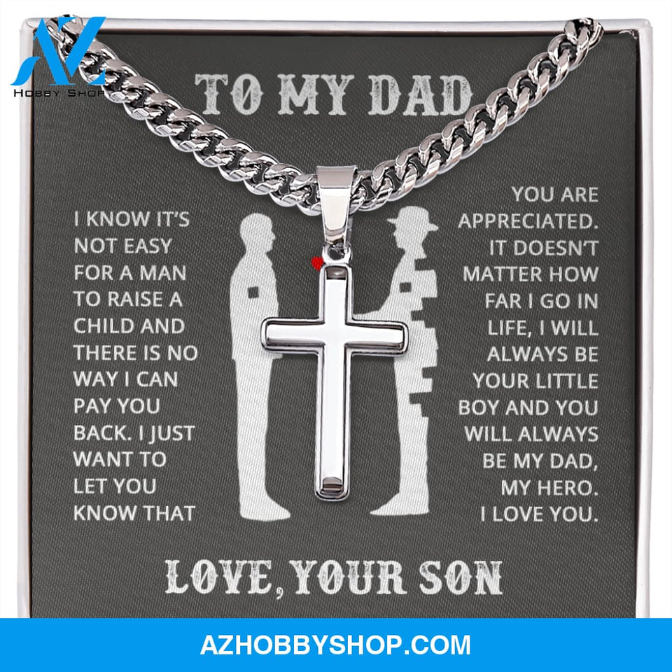 Dad - Big Support - Cross Cuban Link Chain