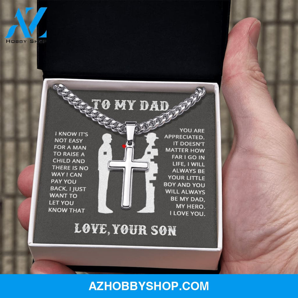 Dad - Big Support - Cross Cuban Link Chain