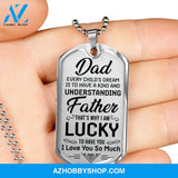 DAD I Am Lucky - Graphical Dog Tag & Ball chain (steel)