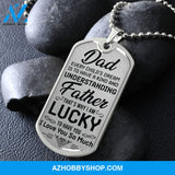 DAD I Am Lucky - Graphical Dog Tag & Ball chain (steel)