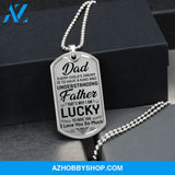 DAD I Am Lucky - Graphical Dog Tag & Ball chain (steel)