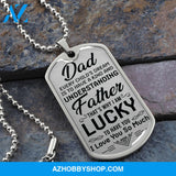 DAD I Am Lucky - Graphical Dog Tag & Ball chain (steel)