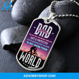 DAD The Most Amazing Person - Graphical Dog Tag & Ball chain (steel)