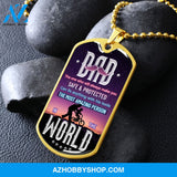 DAD The Most Amazing Person - Graphical Dog Tag & Ball chain (steel)