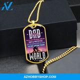DAD The Most Amazing Person - Graphical Dog Tag & Ball chain (steel)