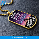 DAD The Most Amazing Person - Graphical Dog Tag & Ball chain (steel)