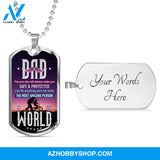 DAD The Most Amazing Person - Graphical Dog Tag & Ball chain (steel)