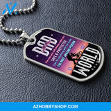 DAD The Most Amazing Person - Graphical Dog Tag & Ball chain (steel)