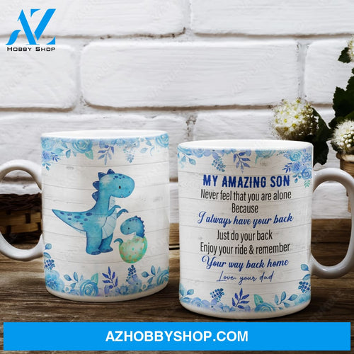 Dad to son, Cute Dinosaur, I always have your back - Family AOP Mug