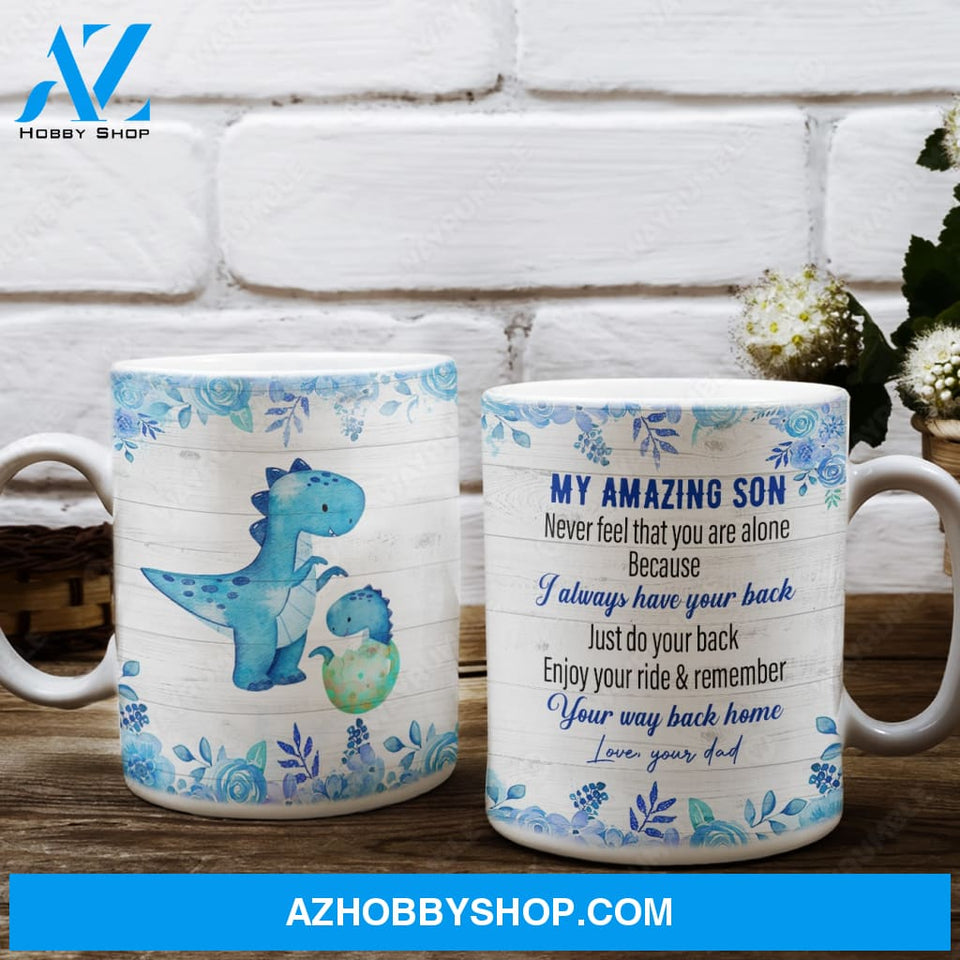 Dad to son, Cute Dinosaur, I always have your back - Family AOP Mug