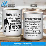 Dad to son, Holding hand, Black and white painting, I always have your back - Family White Mug