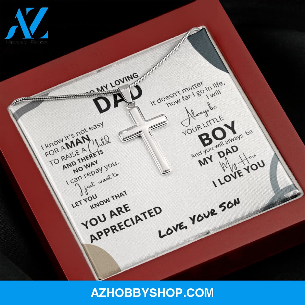 Dad - You Are Appreciated - Silver Cross Necklace