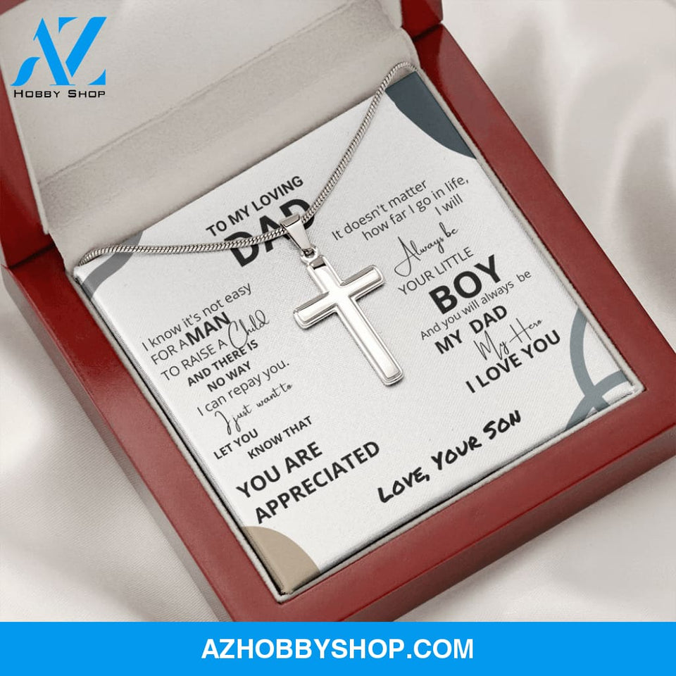 Dad - You Are Appreciated - Silver Cross Necklace