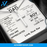 Dad - You Are Appreciated - Silver Cross Necklace