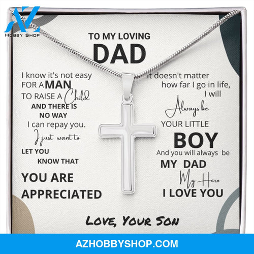 Dad - You Are Appreciated - Silver Cross Necklace