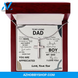 Dad - You Are Appreciated - Silver Cross Necklace