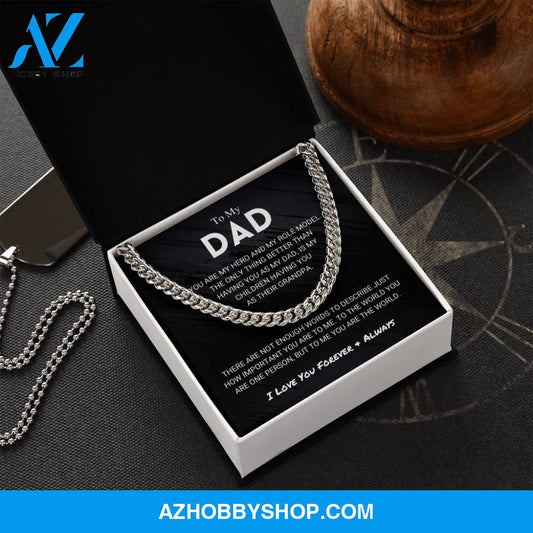 Dad - You Are The World - Cuban Link Chain