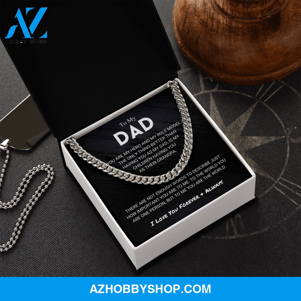 Dad - You Are The World - Cuban Link Chain