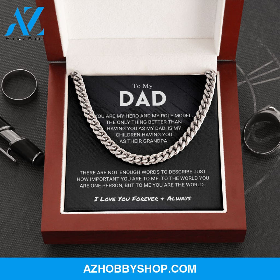 Dad - You Are The World - Cuban Link Chain