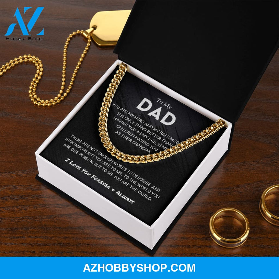 Dad - You Are The World - Cuban Link Chain