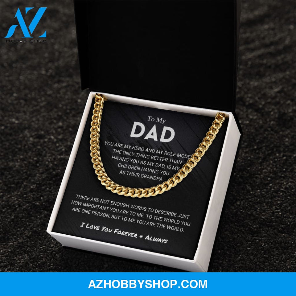 Dad - You Are The World - Cuban Link Chain