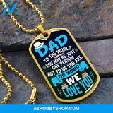 DAD You are the World - Graphical Dog Tag & Ball chain (steel)