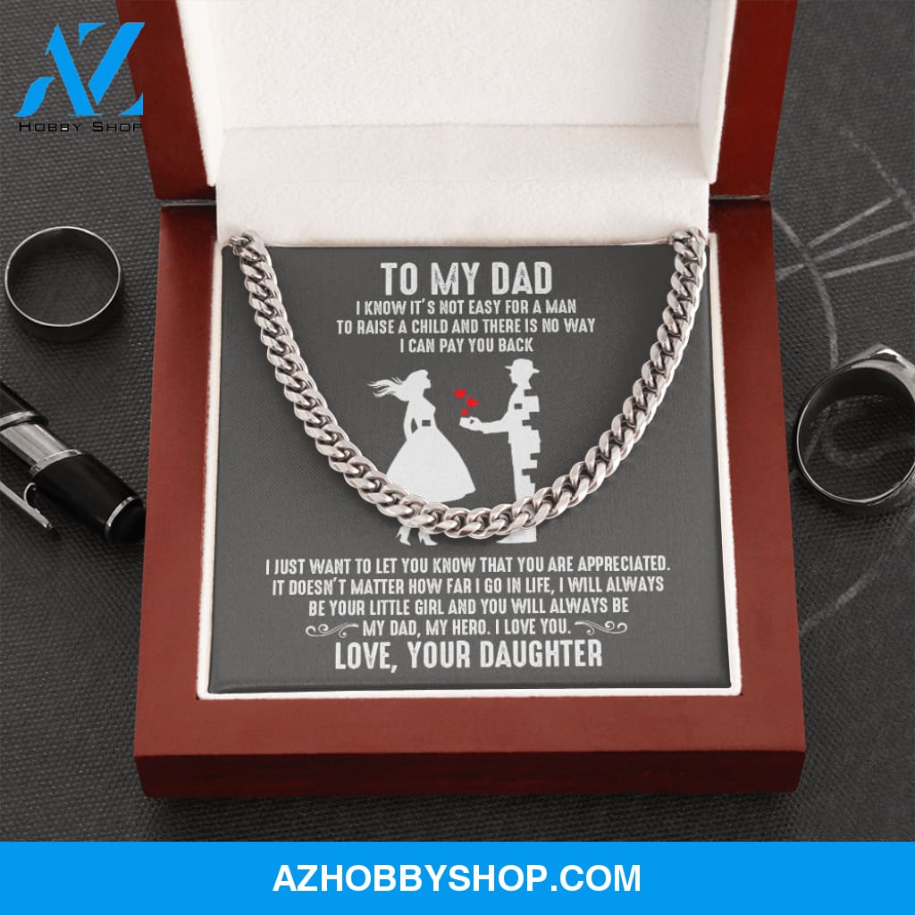 Dad - Your Little Girl - Cuban Link Chain