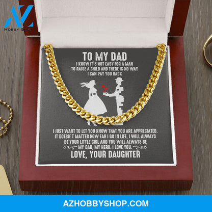 Dad - Your Little Girl - Cuban Link Chain