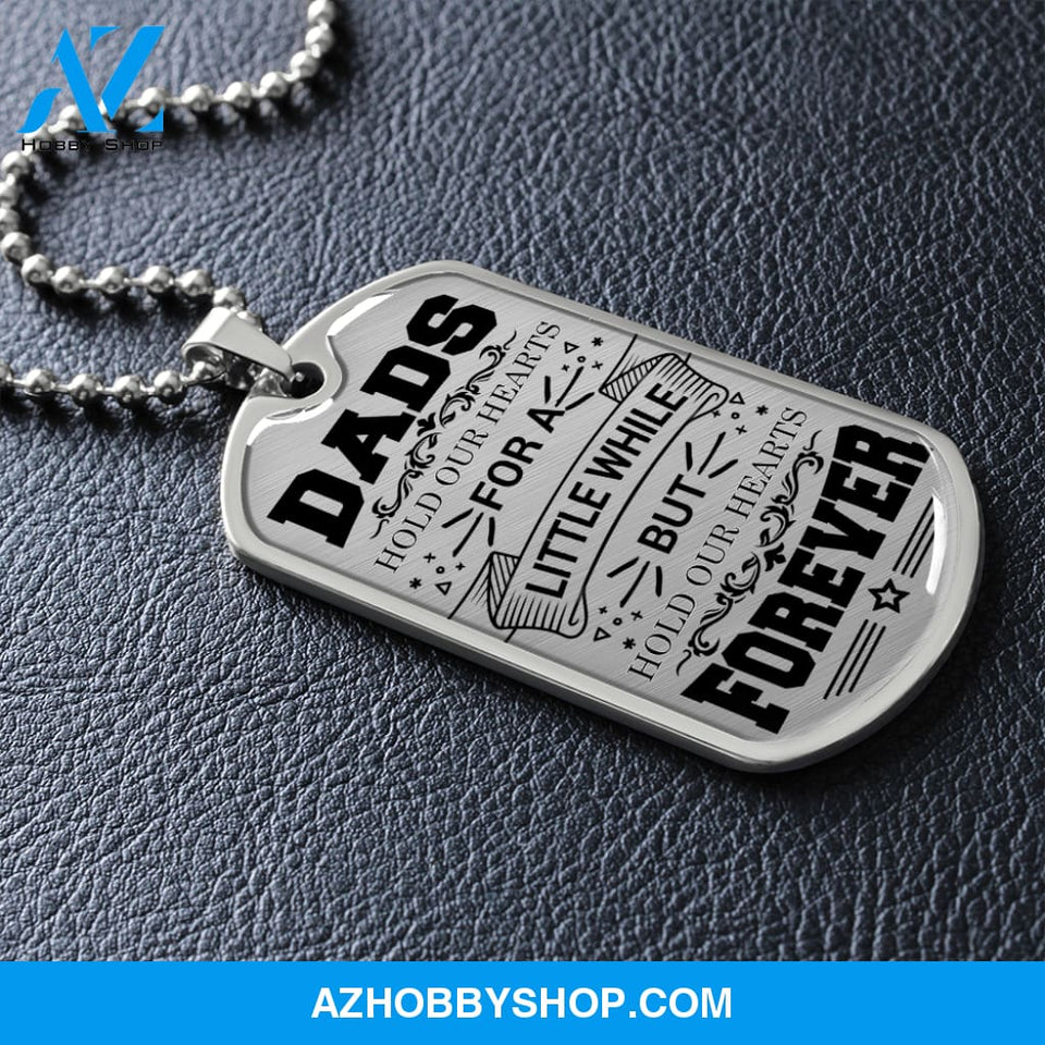 DADS Hold Our Hearts - Graphical Dog Tag & Ball chain (steel)