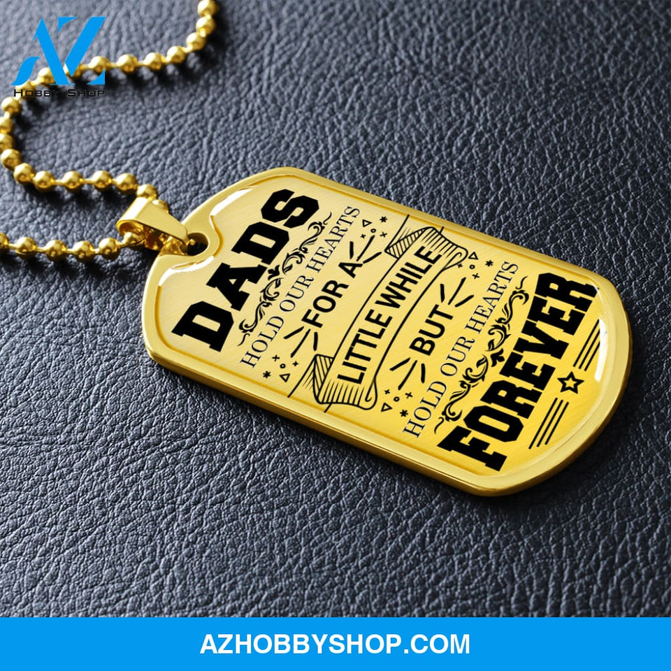 DADS Hold Our Hearts - Graphical Dog Tag & Ball chain (steel)