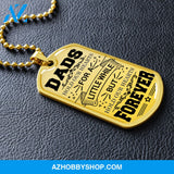 DADS Hold Our Hearts - Graphical Dog Tag & Ball chain (steel)